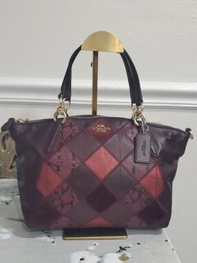 Coach Small Kelsey Satchel in Metallic Patchwork Leather